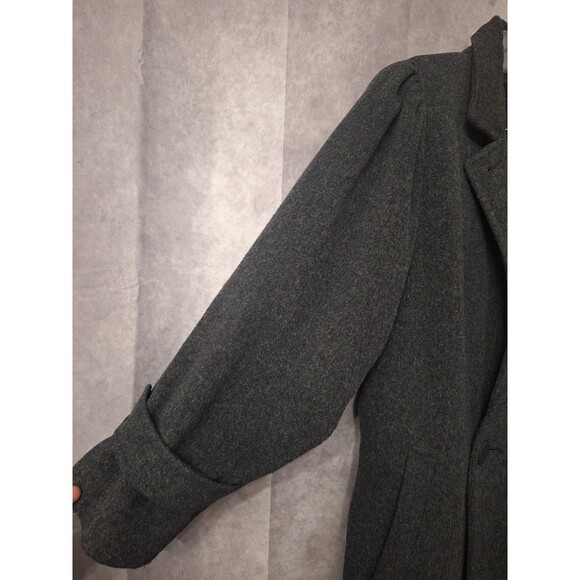 Vintage Braetan Wool Blend Long Coat Womens Sz 11/12 Gray One Button Made In USA - Picture 7 of 16